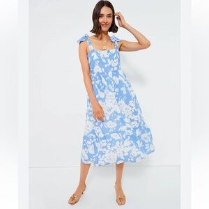 Tuckernuck Hyacinth House Lupine Floral Midi Dress in Size XL